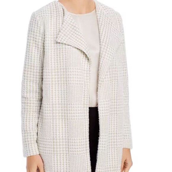 Calvin Klein Jackets & Blazers - Calvin Klein Women Knit Cardigan Coat Long Sleeve Open Front Houndstooth plaid L